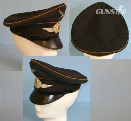 Huber With Manufacturer’s Label Luftwaffe NCO’s & Other Ranks Fliegerblau (Flier’s Blue) Visor Cap By Huber With Clothing