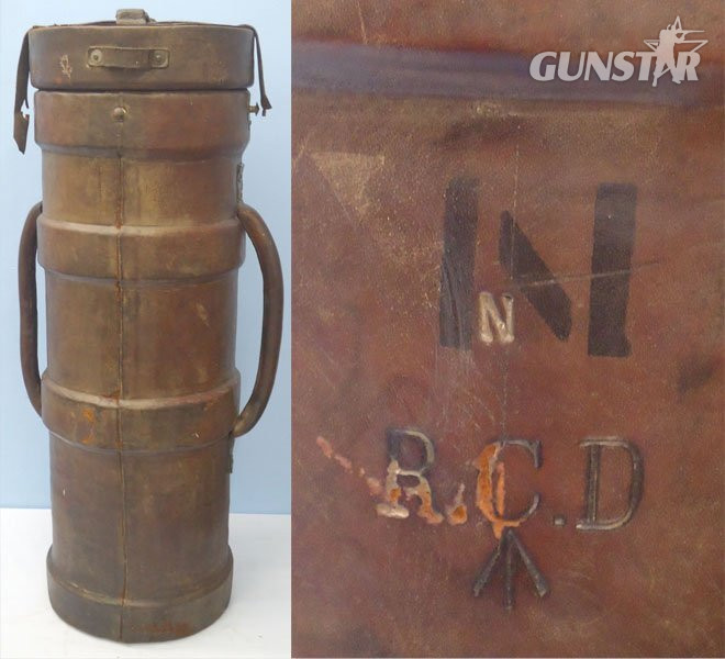 British, WW1 Era, Royal Navy, Leather Number 46 Clarkson Case Charge Carrier for the 8 Inch Guns & Lid. - O 2268 British, WW1 Era, Royal Navy, Leather Number 46 Clarkson Case Charge Carrier for the 8 Inch Guns & Lid. - O 2268  Other Ammunition