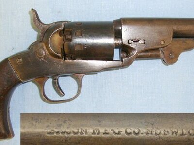 American Civil War Era, BACON MF'G. CO, .31 Calibre, 5 Shot, Single Action Percussion Pocket Revolver (Colt’s Pocket Model Of 1849). Sn 20709:24 .31 Revolver