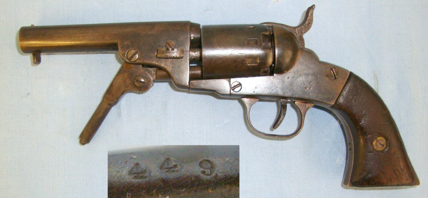 American Civil War Era, BACON MF'G. CO, .31 Calibre, 5 Shot, Single Action Percussion Pocket  Revolver (Colt’s Pocket Model Of 1849). Sn 20709:24 .31 Revolver