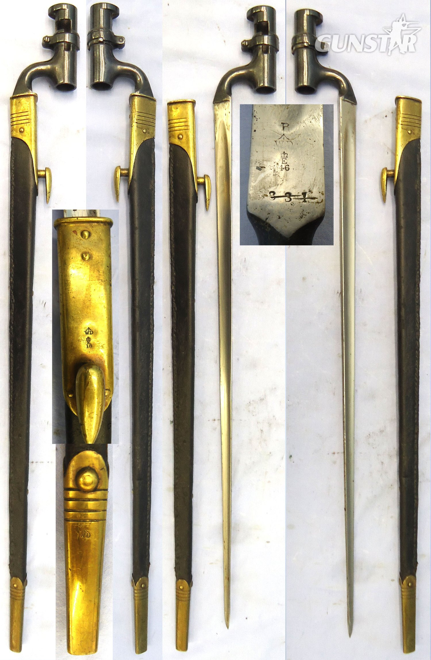 British, 1876 Pattern Martini Henry Rifle Socket Bayonet and Scabbard. BAYO 365 Bayonet in 