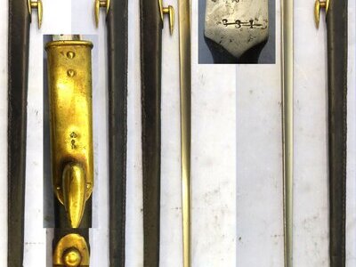 British, 1876 Pattern Martini Henry Rifle Socket Bayonet and Scabbard. BAYO 365 Bayonet