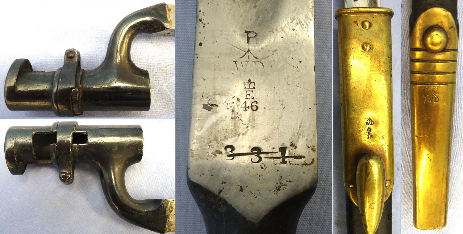  British, 1876 Pattern Martini Henry Rifle Socket Bayonet and Scabbard. BAYO 365 Bayonet