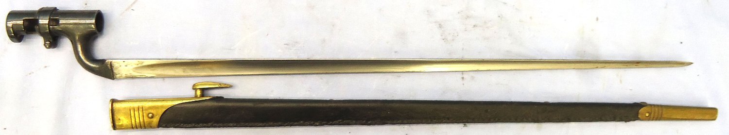 British, 1876 Pattern Martini Henry Rifle Socket Bayonet and Scabbard. BAYO 365 Bayonet 