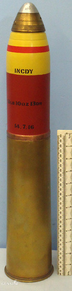 INERT DEACTIVATED. WW1 Unfired British 18 Pdr Incendiary Round Manufactured By T INERT DEACTIVATED. WW1 Unfired British 18 Pdr Incendiary Round Manufactured By T Antique & Militaria in 