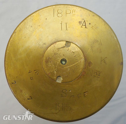 INERT DEACTIVATED. WW1 Unfired British 18 Pdr Incendiary Round Manufactured By T INERT DEACTIVATED. WW1 Unfired British 18 Pdr Incendiary Round Manufactured By T Antique & Militaria