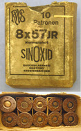 DEACTIVATED INERT. Unfired Pre War 10 Round Pack Of RWS 8x57JR Hunting Ammunition. - O 1844 DEACTIVATED INERT. Unfired Pre War 10 Round Pack Of RWS 8x57JR Hunting Ammunition. - O 1844  Other