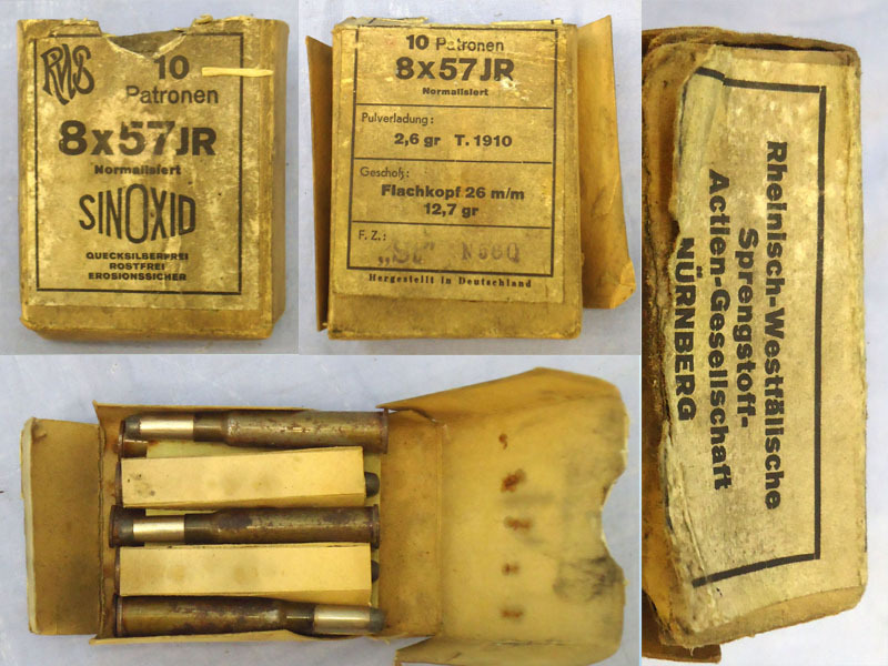  DEACTIVATED INERT. Unfired Pre War 10 Round Pack Of RWS 8x57JR Hunting Ammunition. - O 1844 DEACTIVATED INERT. Unfired Pre War 10 Round Pack Of RWS 8x57JR Hunting Ammunition. - O 1844  Other Ammunition