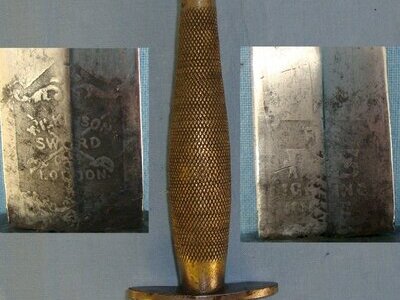 RARE**WW2 American Or Canadian Soldier’s Private Purchase 2nd Pattern Fairbairn Sykes FS Fighting Knife By Wilkinson Sword With Double Etched Panels & Banner To ‘H.Tinfun 1942’ & Scabbard. Sn 21558 Dagger