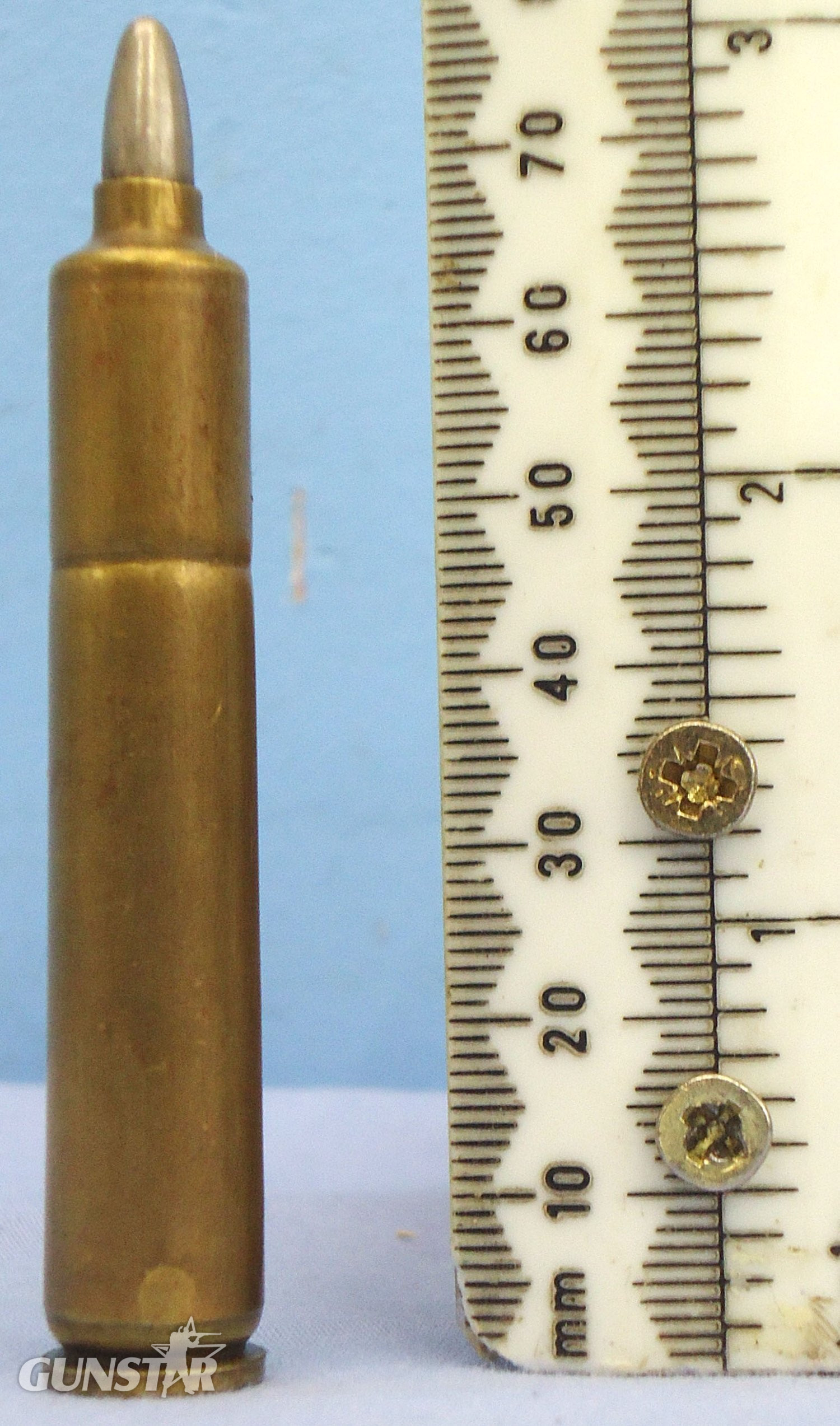 INERT DEACTIVATED. **VERY RARE**. Mexican 5.2mm (5.2x68) Ball Round for the 5.2.mm Montdragon Service Rifle. Sn - 22787:2 INERT DEACTIVATED. **VERY RARE**. Mexican 5.2mm (5.2x68) Ball Round for the 5.2.mm Montdragon Service Rifle. Sn - 22787:2  Other Ammunition - {CATEGORY} in 