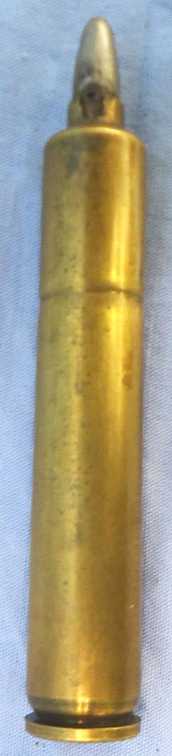 INERT DEACTIVATED. **VERY RARE**. Mexican 5.2mm (5.2x68) Ball Round for the 5.2.mm Montdragon Service Rifle. Sn - 22787:2 INERT DEACTIVATED. **VERY RARE**. Mexican 5.2mm (5.2x68) Ball Round for the 5.2.mm Montdragon Service Rifle. Sn - 22787:2  Other Ammunition 