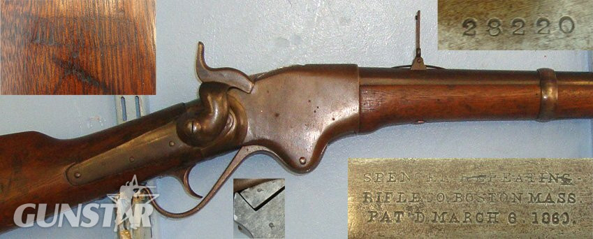 RARE**1863 - 1865 American Civil War U.S Army Model 1860 Spencer Repeating Rifle Company .52 Rim Fire Obsolete Calibre Repeating Rifle / Carbine With 7 Shot Tubular Magazine. Sn 23394 spencer Lever Action Obsolete Rifle in 