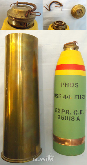  INERT DEACTIVATED. WW1 Unfired British 18 Pdr Phosphorous Smoke Round Manufactur INERT DEACTIVATED. WW1 Unfired British 18 Pdr Phosphorous Smoke Round Manufactur Antique & Militaria