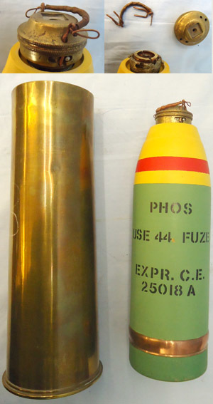  INERT DEACTIVATED. WW1 Unfired British 18 Pdr Phosphorous Smoke Round Manufactur INERT DEACTIVATED. WW1 Unfired British 18 Pdr Phosphorous Smoke Round Manufactur Antique & Militaria