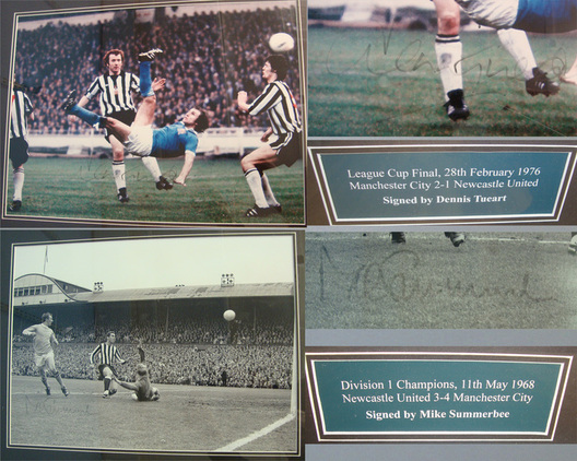  BERT TRAUTMAN GOALKEEPER EX WW2 GERMAN POW & OTHER MANCHESTER CITY FOOTBALL CLUB LEGENDS CONNECTIONS**Large Framed Collection Of 3 Original Photographs Of Manchester City Players In Iconic Sporting Moments Of Football History, Each Player Signed BERT TRAUTMAN GOALKEEPER EX WW2 GERMAN POW & OTHER MANCHESTER CITY FOOTBALL CLUB LEGENDS CONNECTIONS**Large Framed Collection Of 3 Original Photographs Of Manchester City Players In Iconic Sporting Moments Of Football History, Each Player Signed Other Accessory