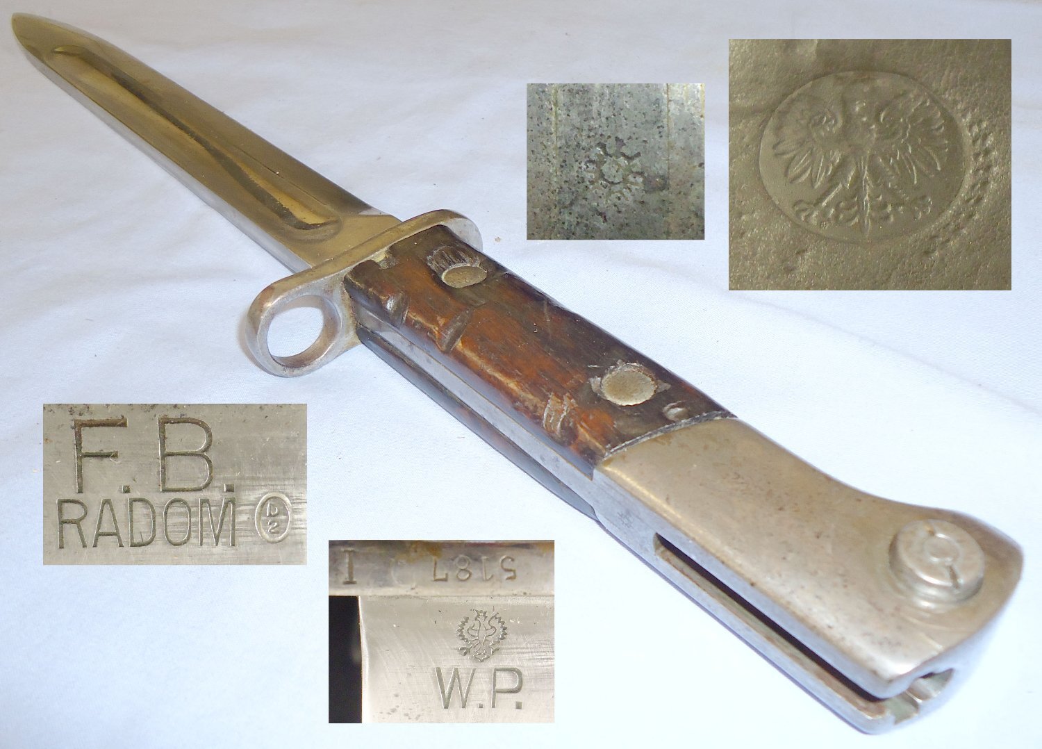 Poland 1929 Pattern Bayonet Scabbard and Frog Produced by Arms Factory in Radom. 2239:7. Bayonet