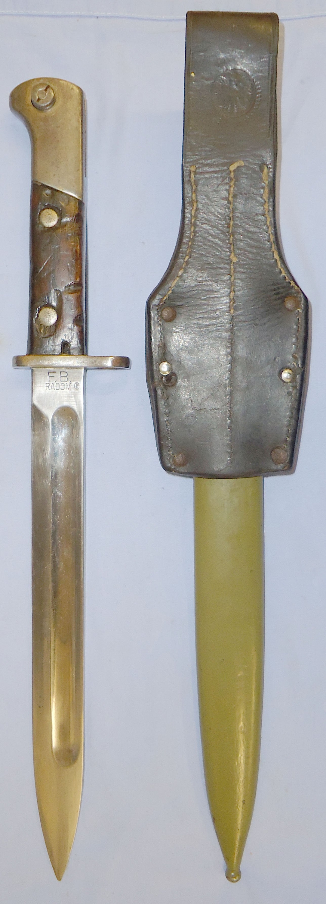  Poland 1929 Pattern Bayonet Scabbard and Frog Produced by Arms Factory in Radom. 2239:7. Bayonet