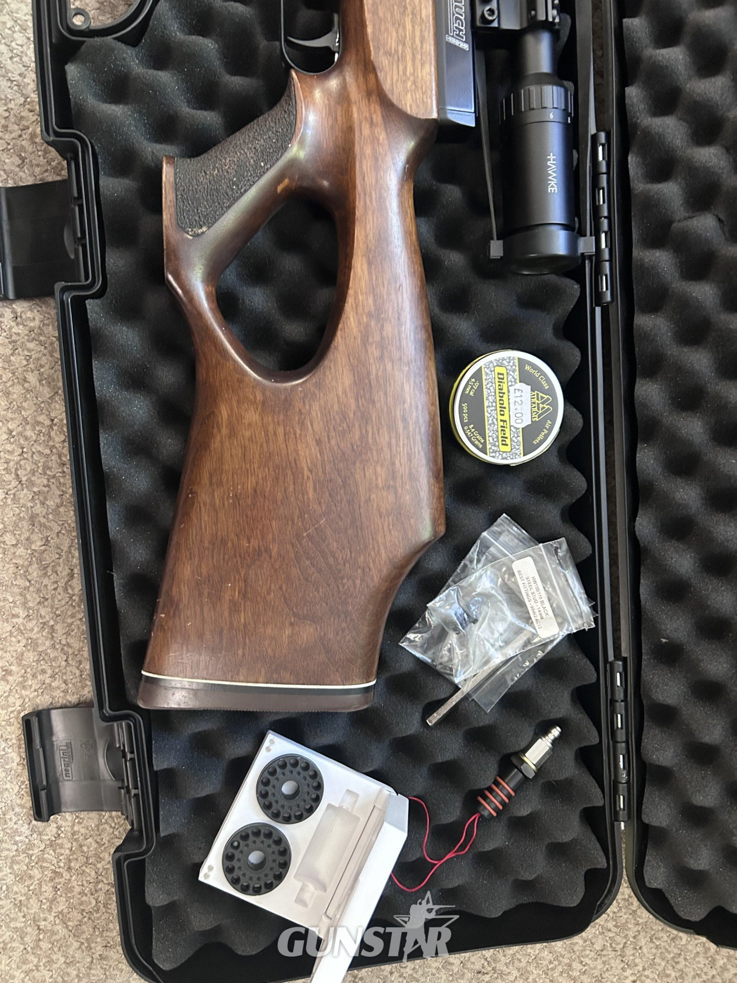  Weihrauch HW100T with a Hawke Vantage 6-24 x 50 Scope .177