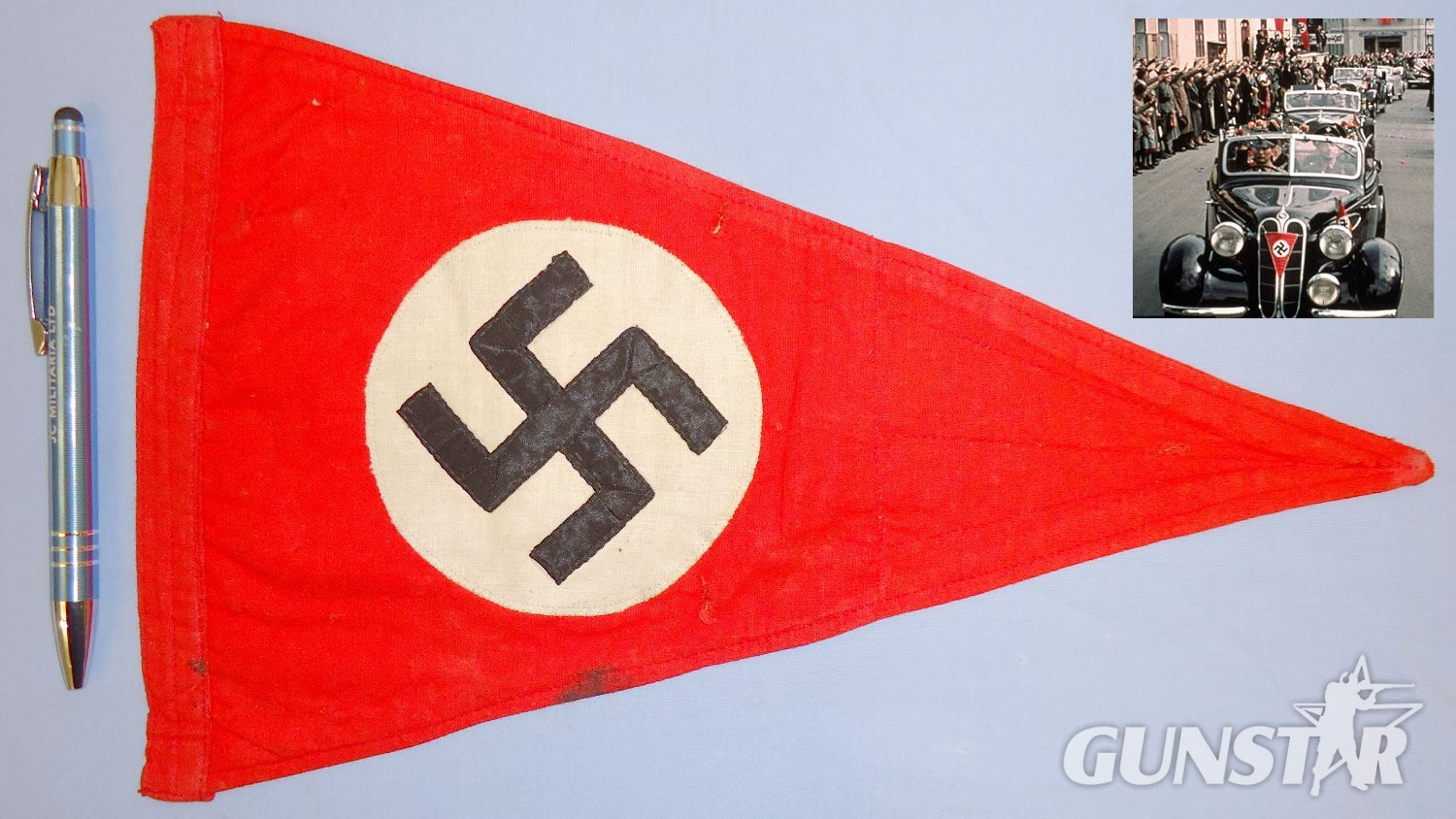 Original WWII German Four Piece NSDAP (National Socialist German Workers Party) Vehicle Pennant. (Wimpel). N 191. Original WWII German Four Piece NSDAP (National Socialist German Workers Party) Vehicle Pennant. (Wimpel). N 191. Antique & Militaria in 