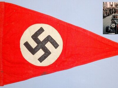 Original WWII German Four Piece NSDAP (National Socialist German Workers Party) Vehicle Pennant. (Wimpel). N 191. Original WWII German Four Piece NSDAP (National Socialist German Workers Party) Vehicle Pennant. (Wimpel). N 191. Antique & Militaria