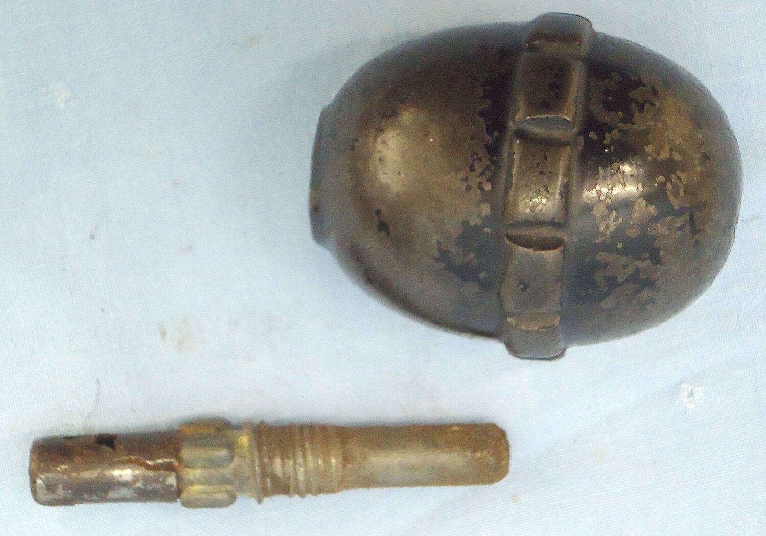 INERT DEACTIVATED. German WW1 Model 17 Eierhandgranate (egg hand grenade). Sn - 21642 INERT DEACTIVATED. German WW1 Model 17 Eierhandgranate (egg hand grenade). Sn - 21642  Other Ammunition 