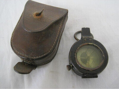 WW1 Steward Prismatic Compass in its leather case Antique & Militaria