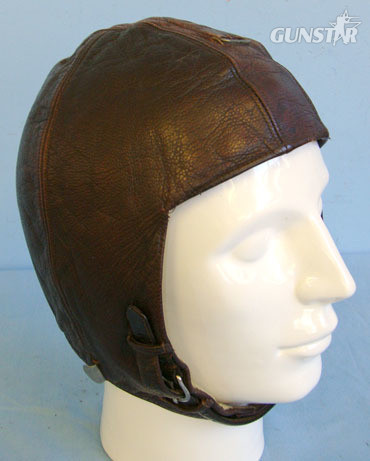 Luftwaffe K33 Fighter Pilot’s Brown Leather, Fleece Lined, Combat Flying Helmet  K33 Fighter Pilot’s Brown Leather, Fleece Lined, Combat Flying Helmet By Wriegal Clothing in 