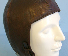 Luftwaffe K33 Fighter Pilot’s Brown Leather, Fleece Lined, Combat Flying Helmet  K33 Fighter Pilot’s Brown Leather, Fleece Lined, Combat Flying Helmet By Wriegal Clothing