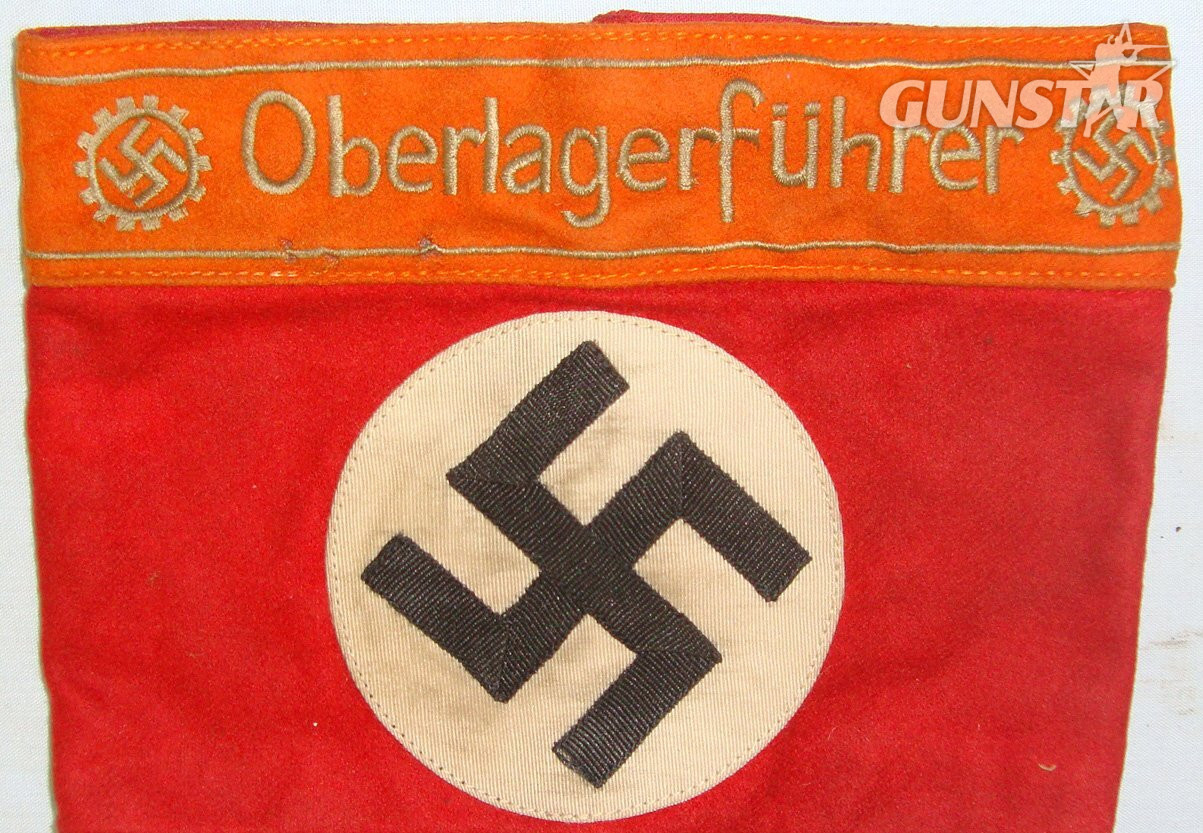 WW2 Era DAF (Deutsche Arbeitsfront) German Workers Syndicate Oberlagerfuhrer’s (Camp Leader’s) Heavy Construction Armband. Sn 17416  Antique & Militaria in 