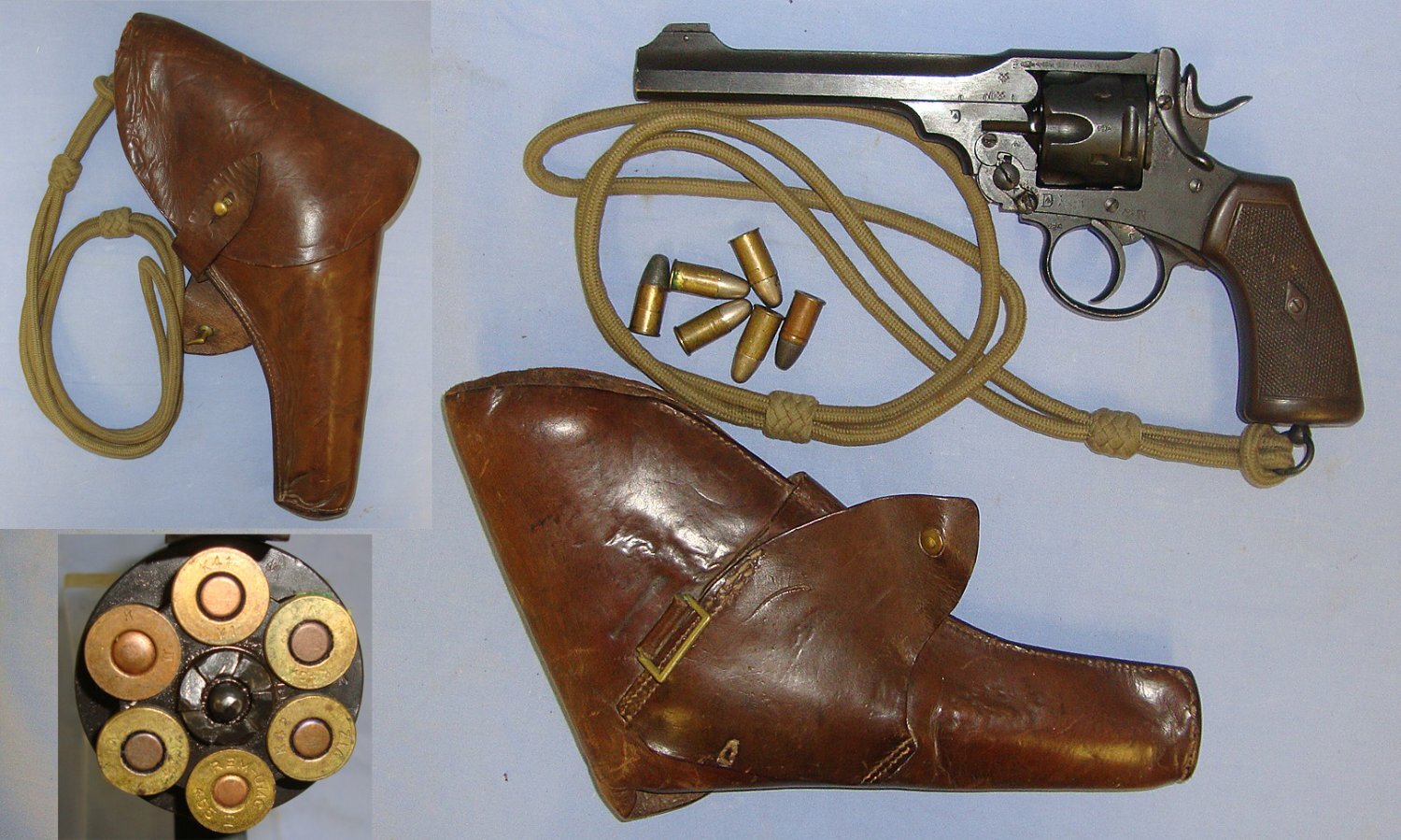  WW1 1918 British WD Officer's Webley MK VI .455 Calibre Service Revolver With ANZAC Marks, Lanyard Sam Browne Holster & 6 Inert Deactivated Rounds**OPEN CYLINDERS THAT WILL ACCEPT INERT ROUNDS**UK/EU 2023 DEACTIVATION** D 5990 deactivated revolver None Revolver