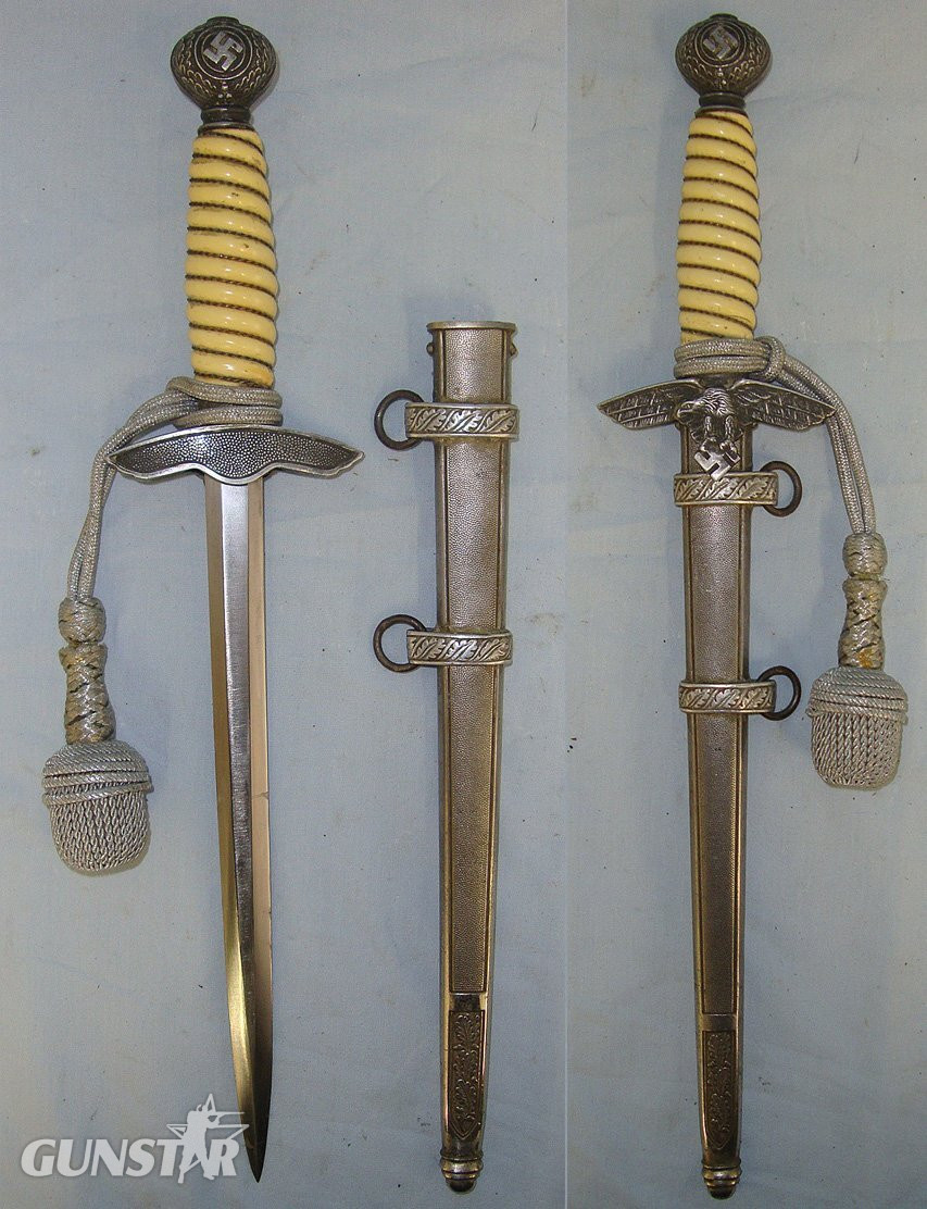  ORIGINAL**WW2 Era Nazi German Luftwaffe Officer’s 2nd Pattern Dagger With Bullion Cord & Portepee & Scabbard. ED 900 Dagger