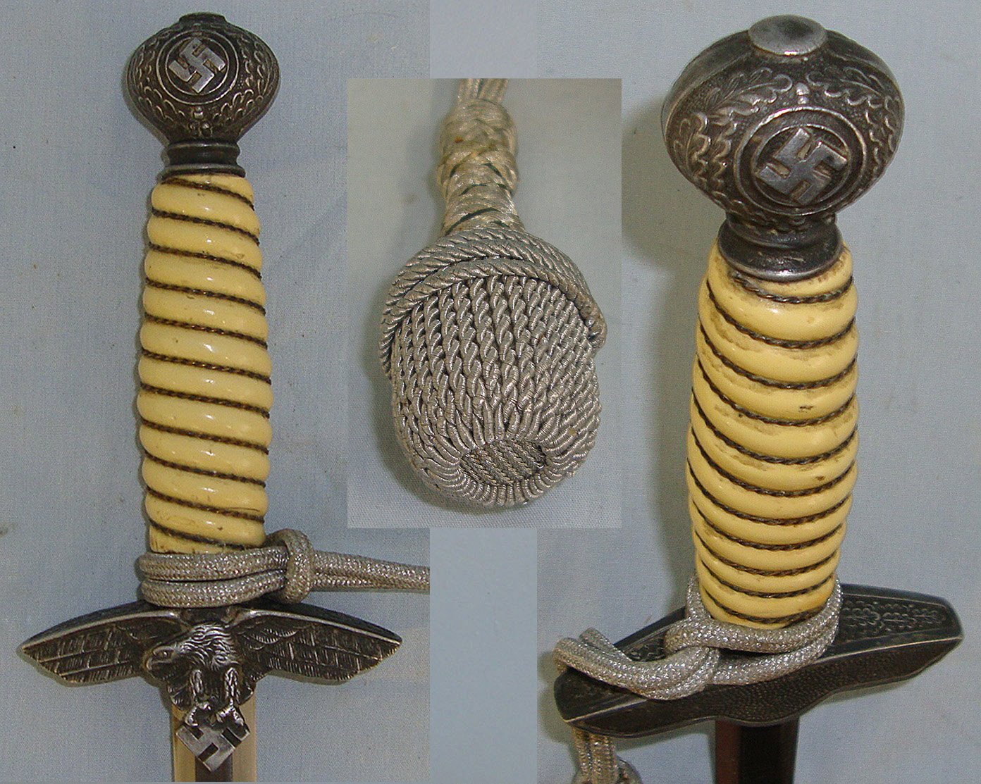 ORIGINAL**WW2 Era Nazi German Luftwaffe Officer’s 2nd Pattern Dagger With Bullion Cord & Portepee & Scabbard. ED 900 Dagger