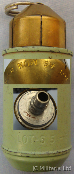 **Inert** Belgian ‘M3BG’ Smoke Grenade and Fuse. 18954:2. **Inert** Belgian ‘M3BG’ Smoke Grenade and Fuse. 18954:2.  Other Ammunition