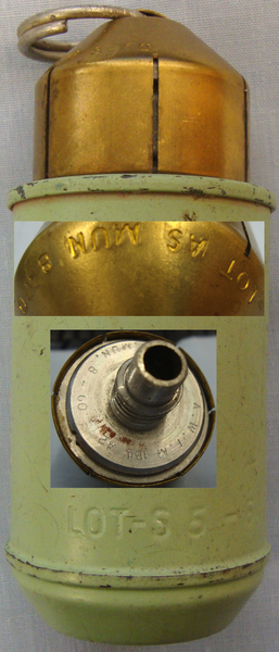 **Inert** Belgian ‘M3BG’ Smoke Grenade and Fuse. 18954:2. **Inert** Belgian ‘M3BG’ Smoke Grenade and Fuse. 18954:2.  Other Ammunition
