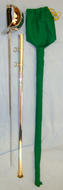Post WW2 ‘Repubblica Italiana’ Italian Cavalry Or Infantry Officer’s Sword With Etched Blade, Scabbard & Felt Transit Cover. Sword