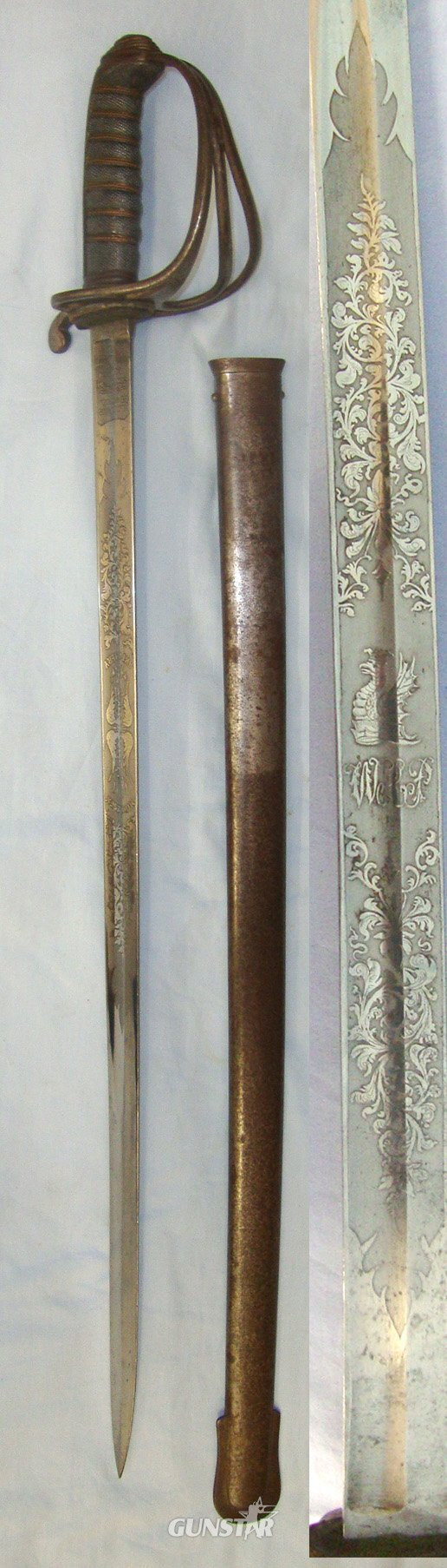  British Officer’s Private Purchase Short Sword Hanger Sidearm With 1821 Pattern Light Cavalry / Mounted Artillery Hilt, & Quality Etched Blade By Firmin & Sons London To The Middlesex Volunteer Artillery & Scabbard. Sn 22645:8 Sword