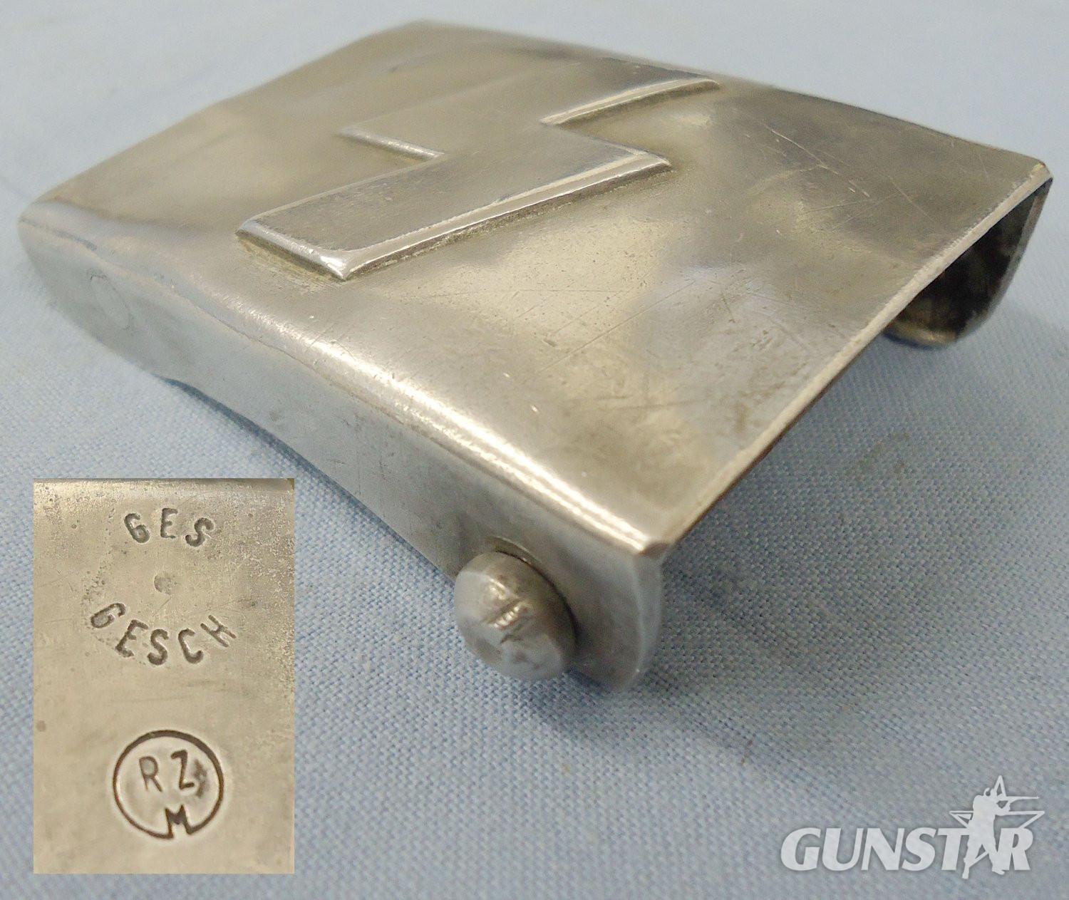 Original* Pre WWII Nazi Deutsches Jungvolk ‘Young People’ Ges Gesch’ Maker Marked Belt Buckle. 22184:7.   Antique & Militaria