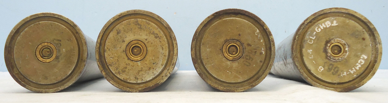 INERT DEACTIVATED. Bofors 40mm Mark 3 Anti-aircraft Gun (40x365R) 4 Round Clip Of Dummy/Drill Rounds. - O 1687 INERT DEACTIVATED. Bofors 40mm Mark 3 Anti-aircraft Gun (40x365R) 4 Round Clip Of Dummy/Drill Rounds. - O 1687  Other Ammunition