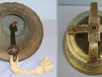 RARE**WW2 1942 King’s Crown Air Ministry & WD Marked Nickel Plated Brass RAF Airfield Scramble Bell  By ‘ST’. Sn 20085 Antique & Militaria