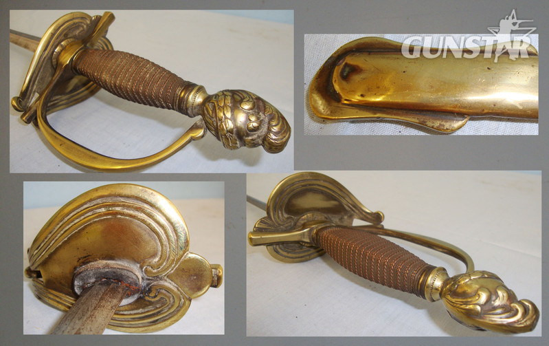 Rare* c1800 French Infantry Guard’s Sword and Brass Scabbard. ED 2628. Sword
