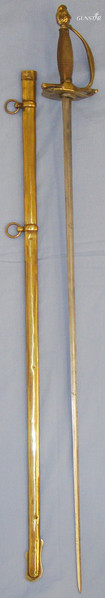 Rare* c1800 French Infantry Guard’s Sword and Brass Scabbard. ED 2628. Sword