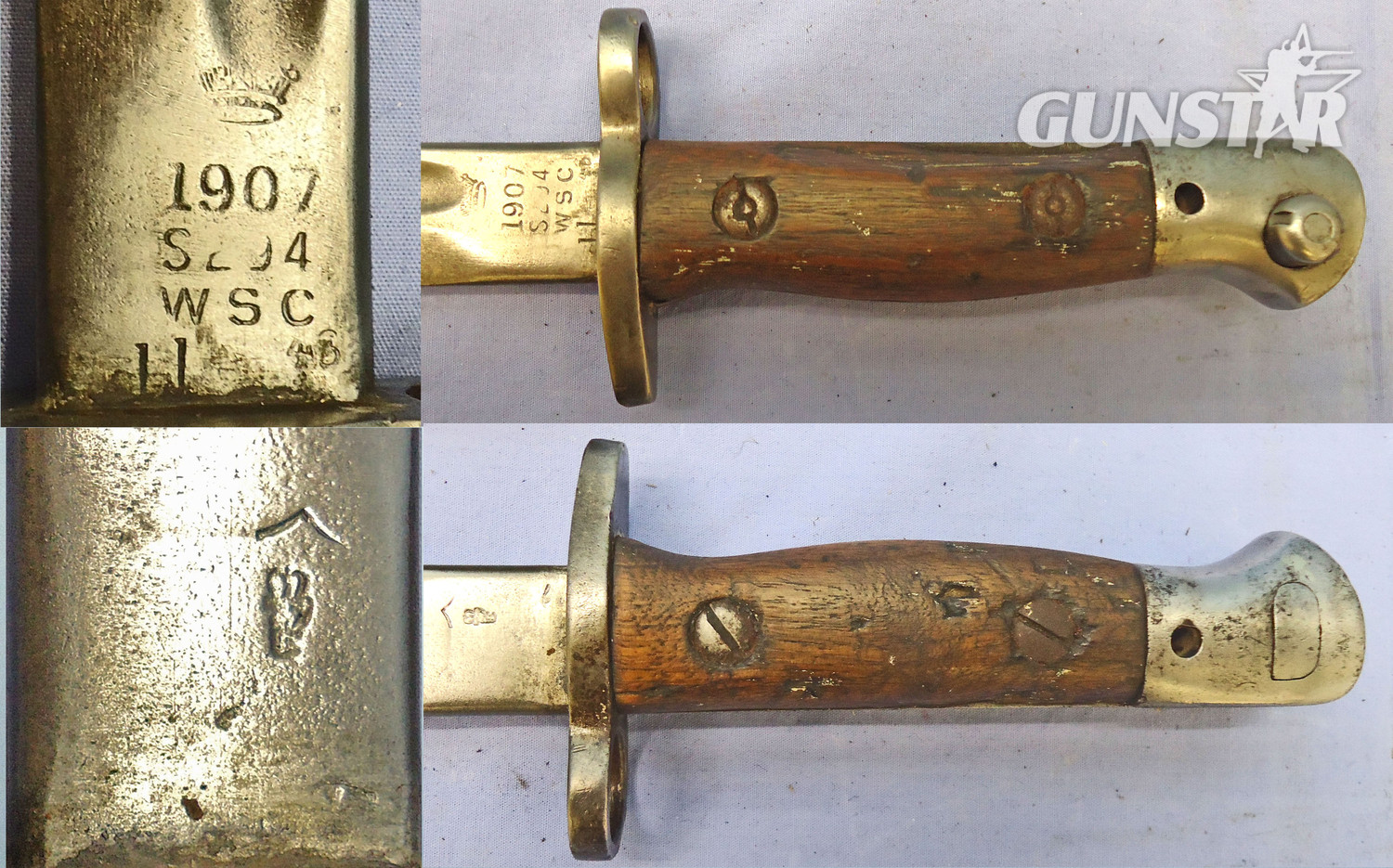  British, Scarce, 1943 Dated, Lanchester S.M.G. Bayonet and Scabbard. BAYO 445. Bayonet