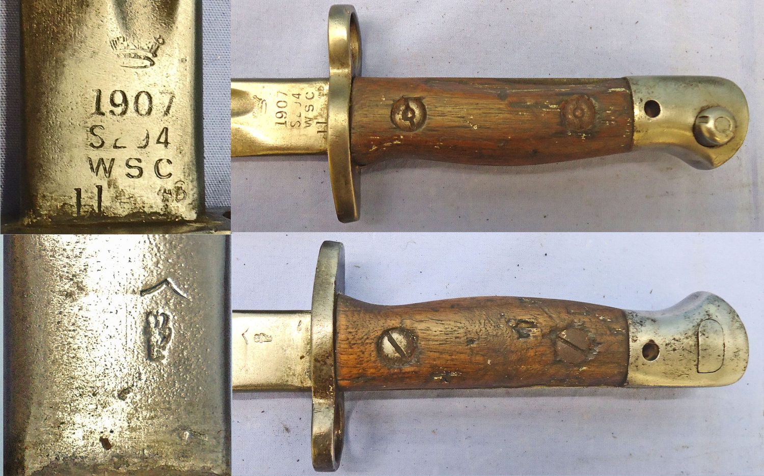  British, Scarce, 1943 Dated, Lanchester S.M.G. Bayonet and Scabbard. BAYO 445. Bayonet
