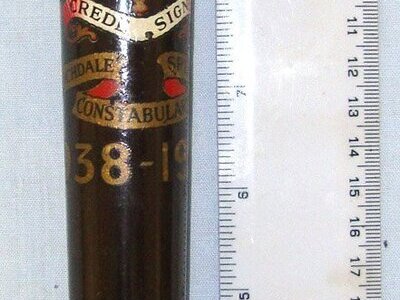 MINT**WW2 1938-1945 Dated, Polychrome Decorated Rochdale Special Constabulary Lignum Vitae Tropical Hard Wood Presentation Police Truncheon. Sn 22194  Antique & Militaria