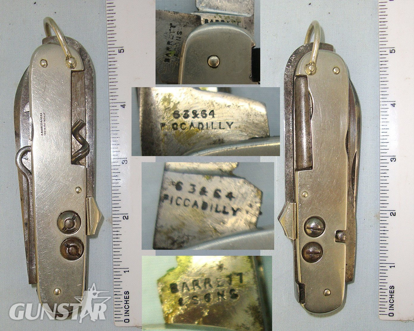 Late Victorian Boer War Era British Officer’s/ Cavalry Horseman's Folding Clasp Knife By A. Barrett & Sons 63 & 64 Piccadilly (London) With Removable Rein Studs. Sn 23631 Knive