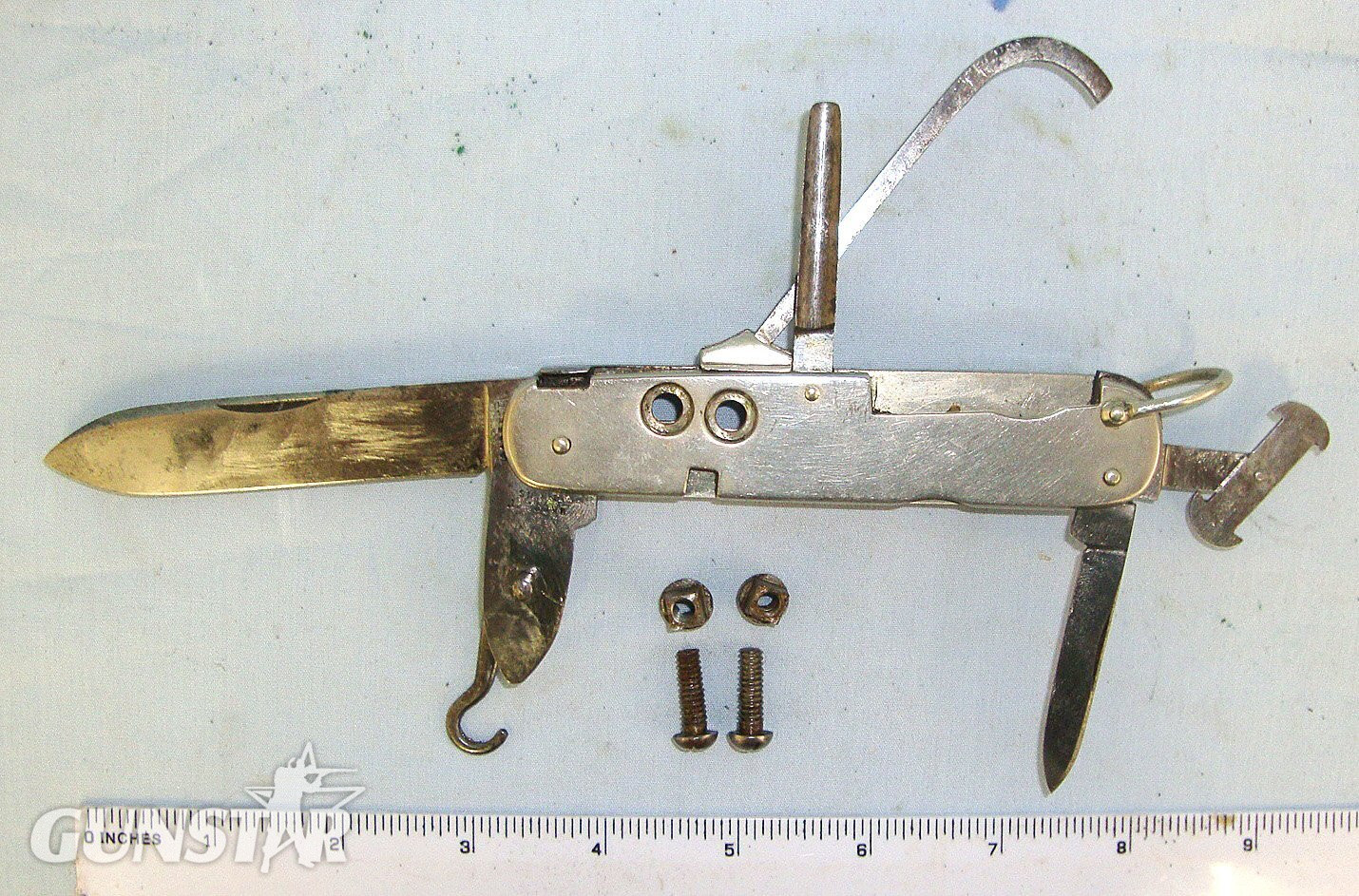  Late Victorian Boer War Era British Officer’s/ Cavalry Horseman's Folding Clasp Knife By A. Barrett & Sons 63 & 64 Piccadilly (London) With Removable Rein Studs. Sn 23631 Knive