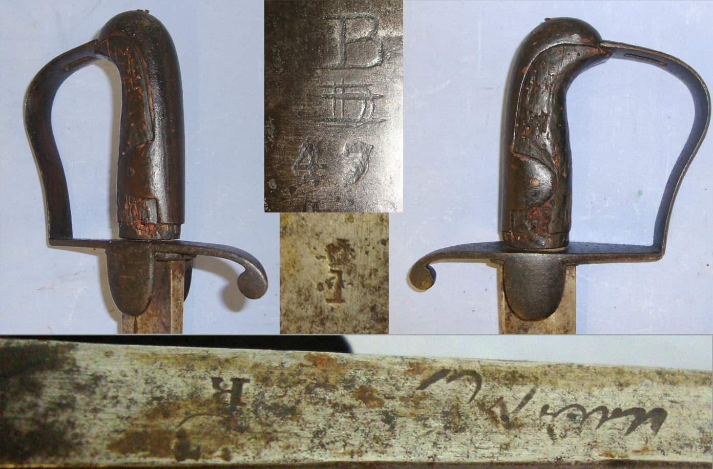 AS FOUND**NAPOLEONIC WARS ERA** British WD 1796 Pattern Cavalry Trooper’s Sabre By Osborn Birmingham & Scabbard Regiment Marked ‘B’ (Squadron?). Sn 21843 Sword