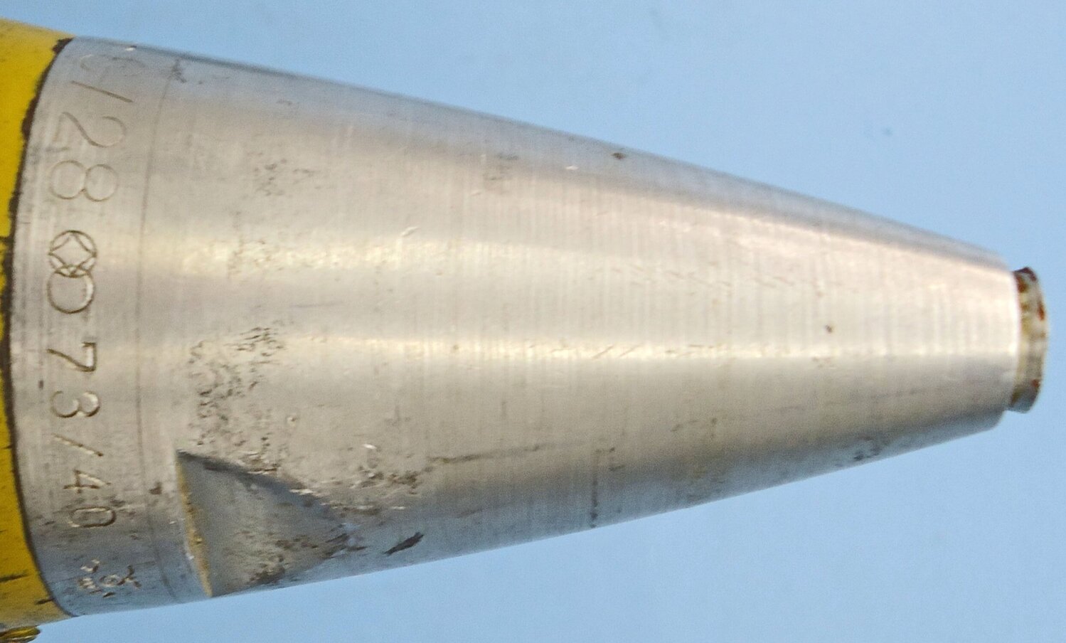 {CATEGORY} - INERT DEACTIVATED. WW2 Kriegsmarine 105mm High Explosive (HE) Round For The 105mm (105x658R) SK C/32 Naval Gun. - O 2162 INERT DEACTIVATED. WW2 Kriegsmarine 105mm High Explosive (HE) Round For The 105mm (105x658R) SK C/32 Naval Gun. - O 2162  Other Ammunition in 