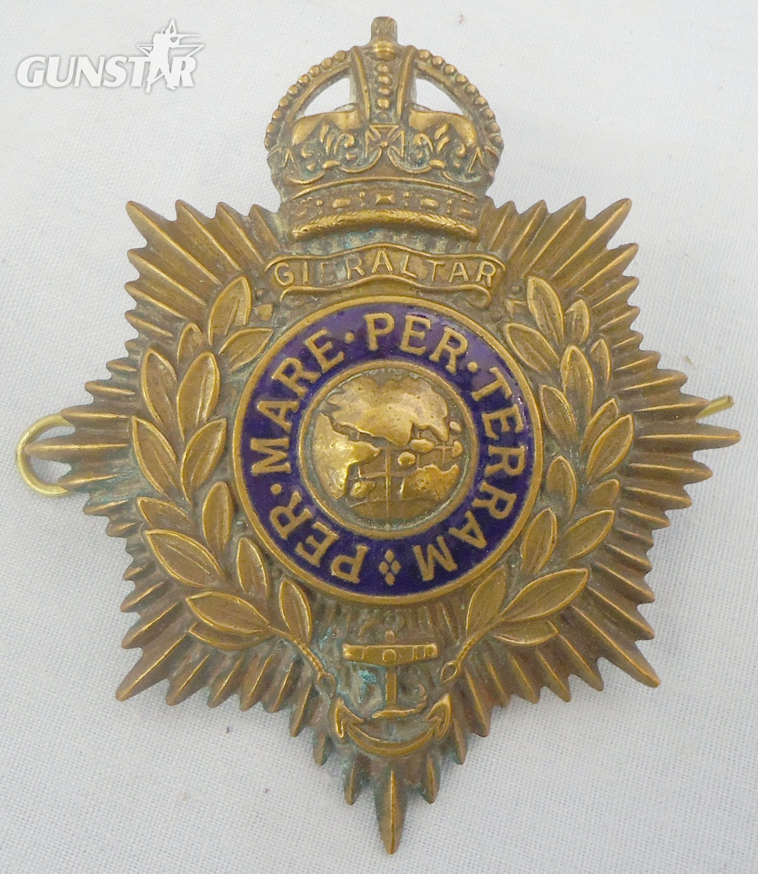 Royal Marines Corps Enamel Sergeants NCOs Helmet Plate Cap Badge. 22434:13. Royal Marines Corps Enamel Sergeants NCOs Helmet Plate Cap Badge. 22434:13.  Antique & Militaria in 