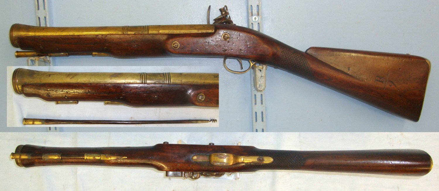  VERY RARE**1801 Dated Irish Dublin His Majesties Mail Coach Guard’s Brass Barrelled Flintlock Blunderbuss By Teray Dublin With Matching Coach Or Weapon Number B/9. Sn 22902 Muzzleloader None